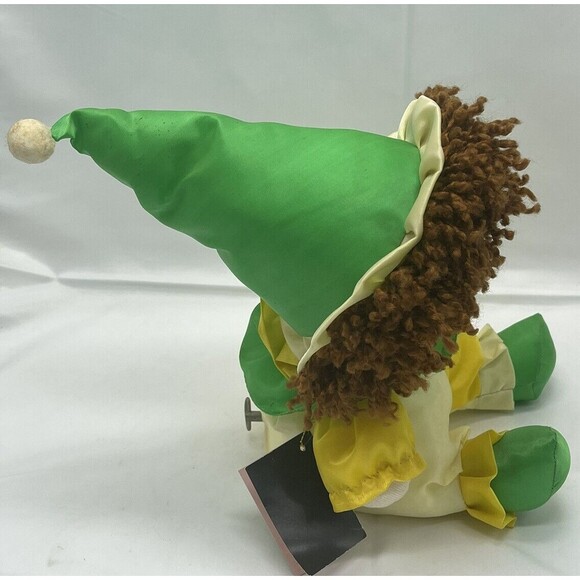 Vintage Faratak Inc Wind Up Musical Clown Doll Toy 1980s Green Yellow Works Rare - Picture 15 of 16